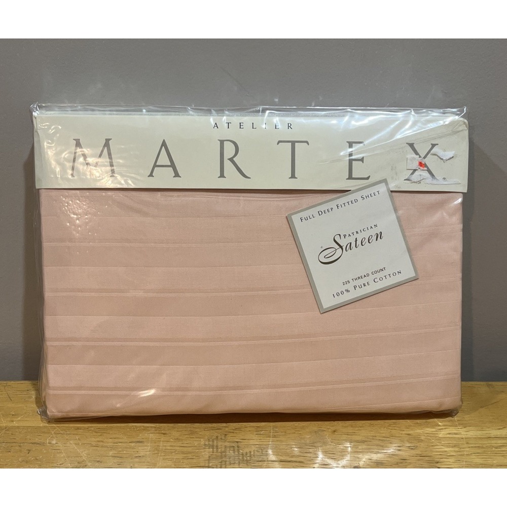 Vtg Atelier Martex Full Dessert Sand Fitted Sheet‎ Patrician Sateen Cotton